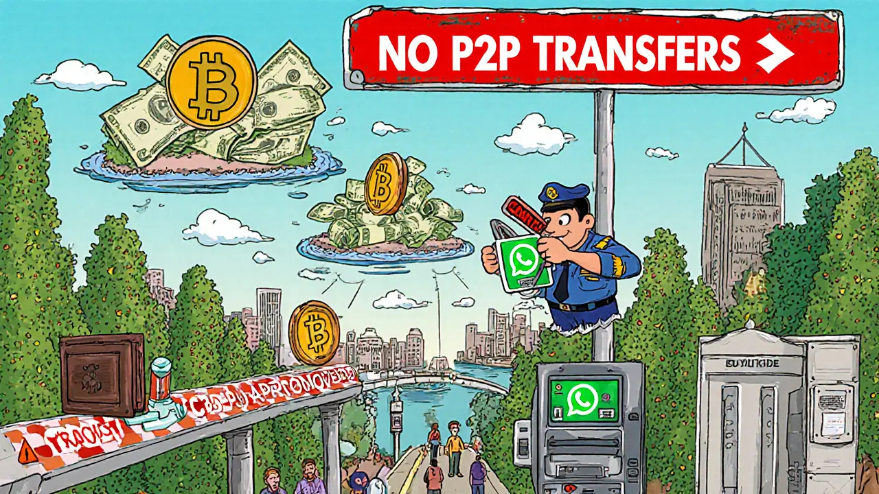 A city where dinars grow as trees and crypto wallets float on approved bridges.