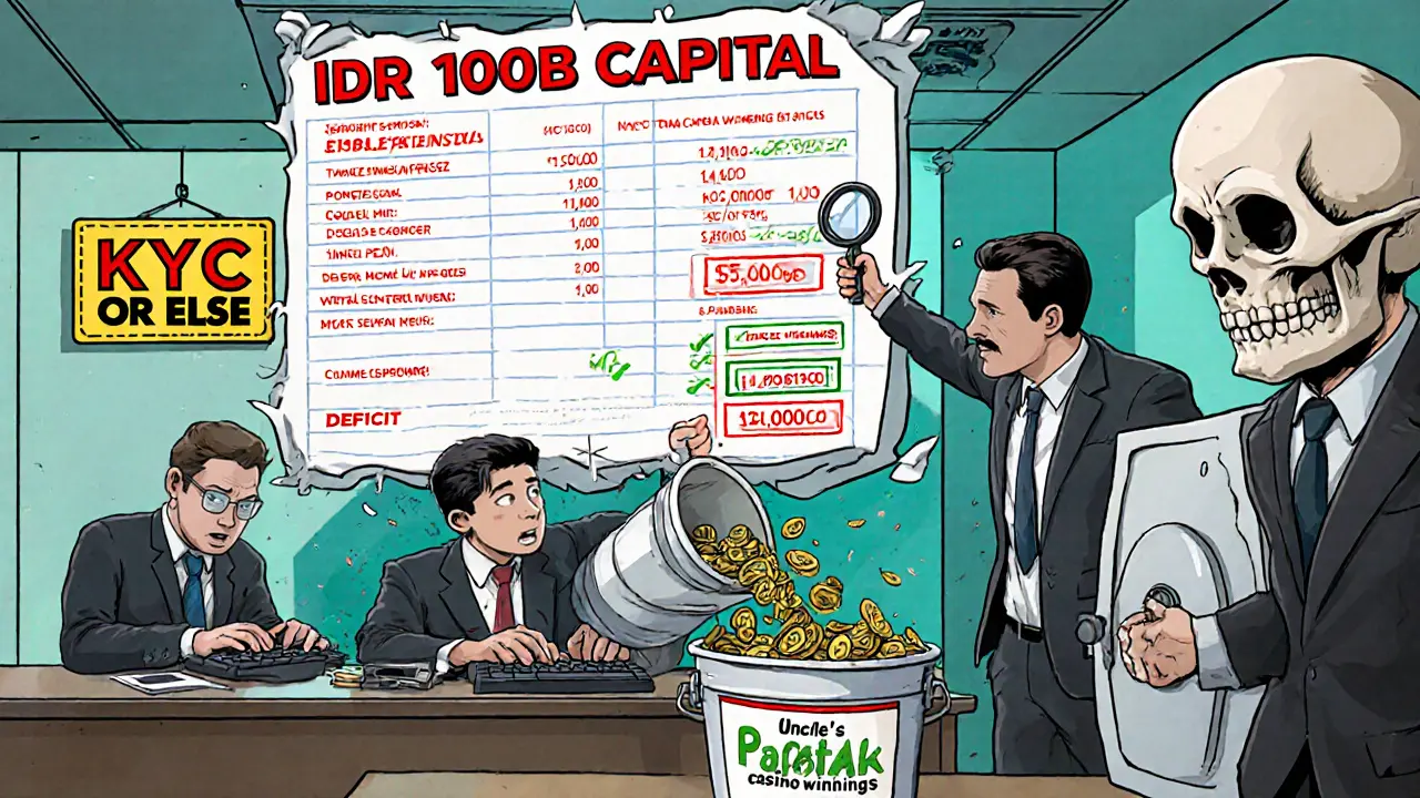 Crypto office workers struggling to meet capital requirements as a suspicious money bucket is blocked.