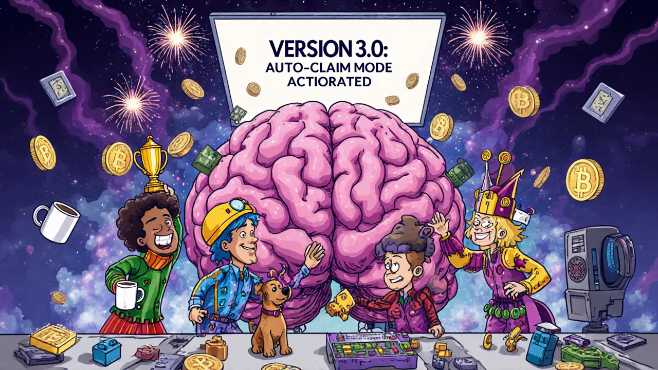 Eccentric hackers build a giant AI brain at the AURA hackathon with ADX tokens exploding around them.