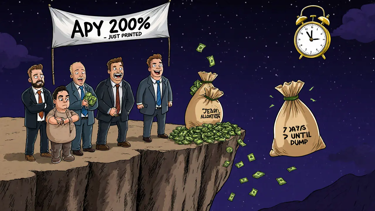 Investors at cliff’s edge as founders dump tokens into void, clock counting down to dump.