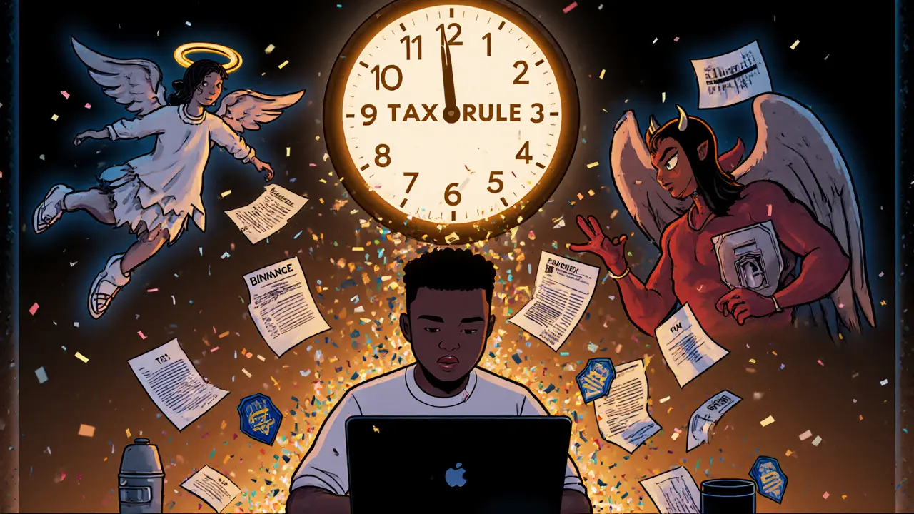 Trader torn between crypto platforms as tax deadline looms in surreal Adult Swim style