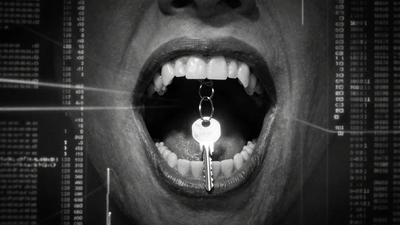 Digital wallet opening dangerously near glowing keys