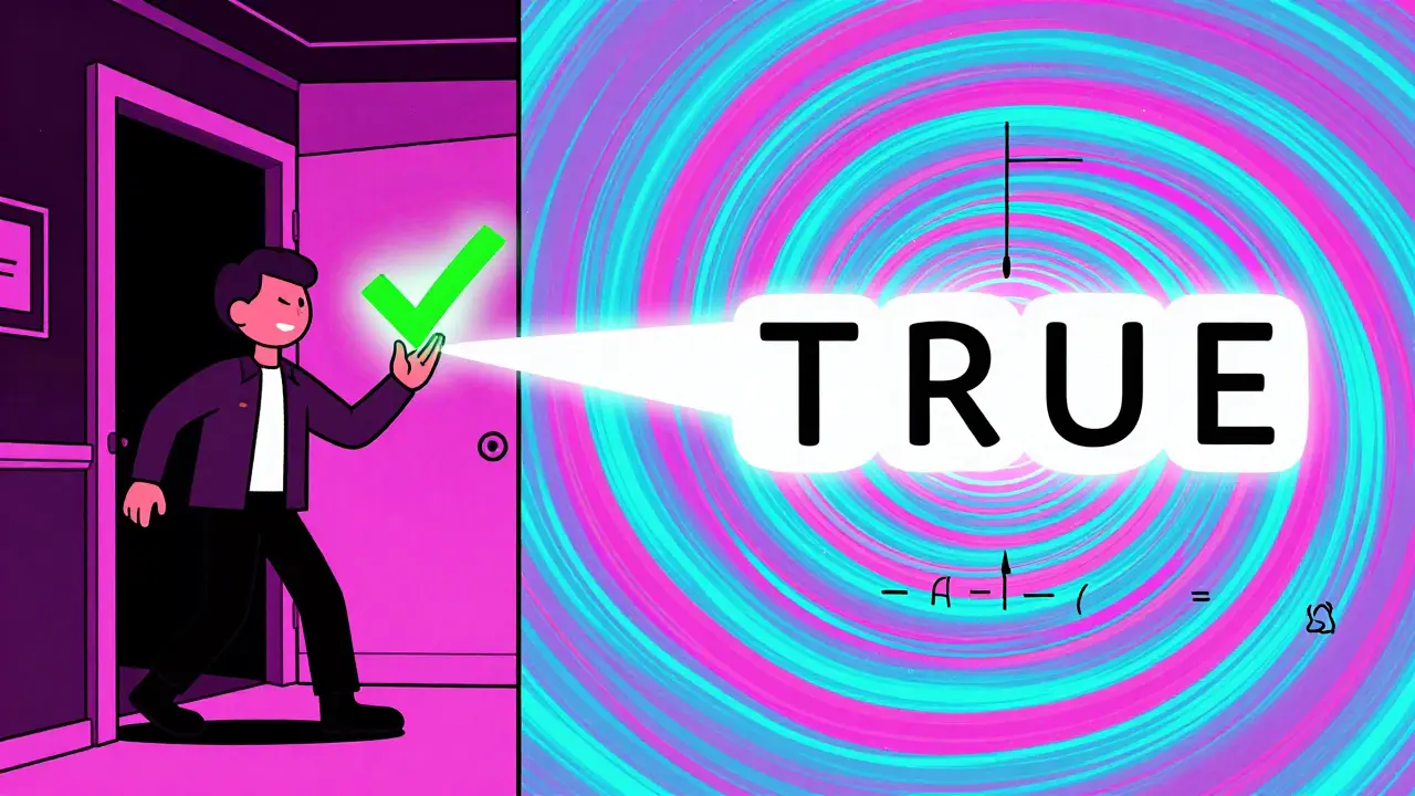 Abstract illustration of a person using a glowing checkmark to prove age without showing an ID.