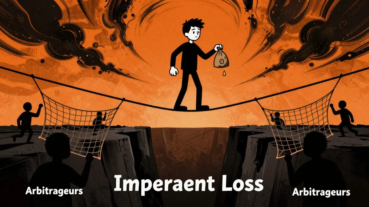 Art of risky liquidity provision over impermanent loss abyss