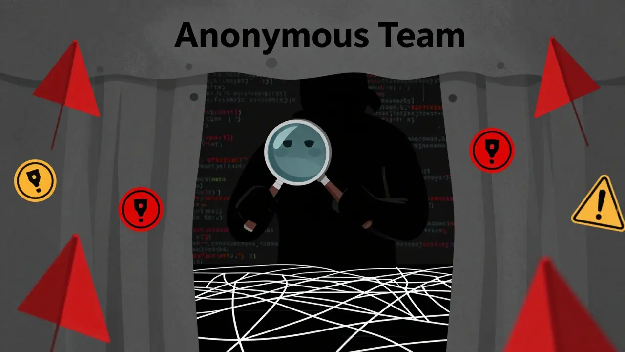 Shadowy figure hiding anonymous ownership and smart contract risks