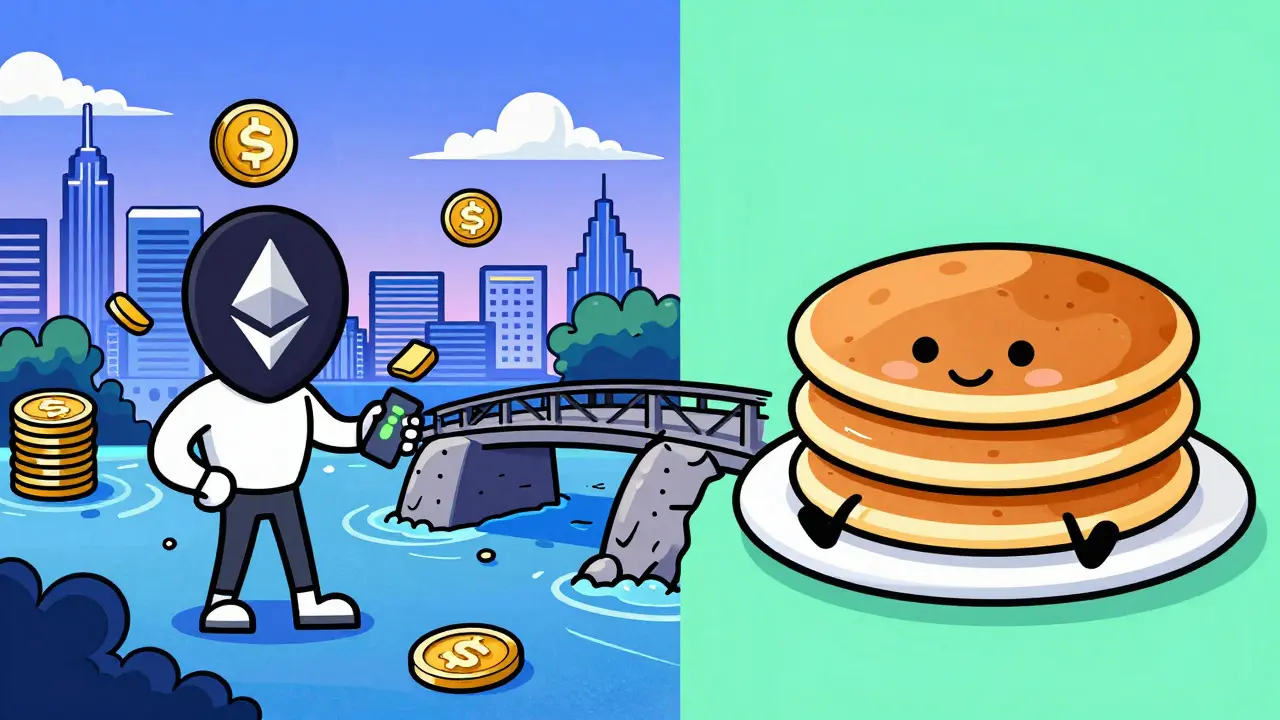Comparison of trading on Ethereum vs BSC with PancakeSwap