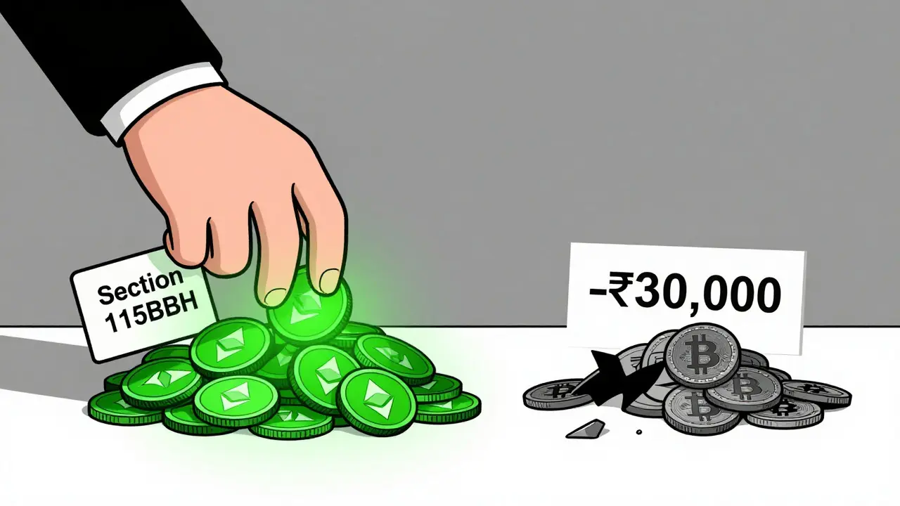 Bureaucratic hand taking profits while ignoring crypto losses
