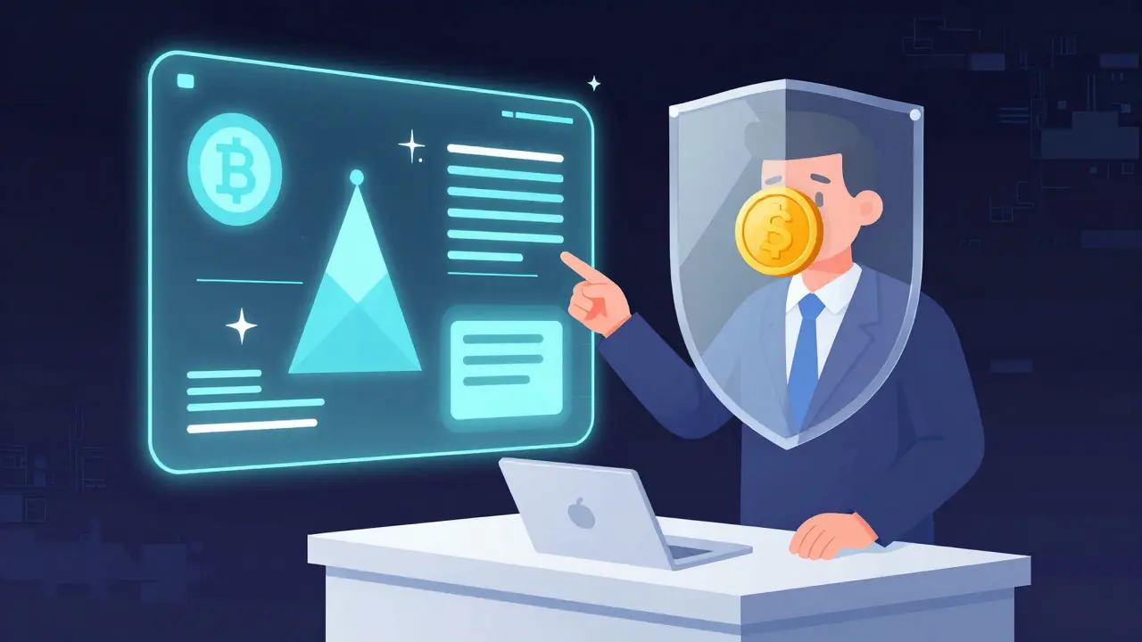 Smart contracts and zero-knowledge proofs protect voter privacy in election booth.