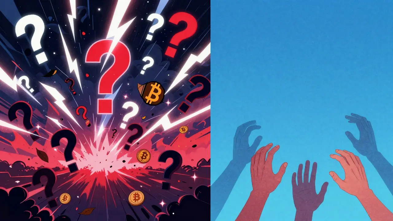 Surreal art depicting bitcoin volatility as a storm and emptiness.