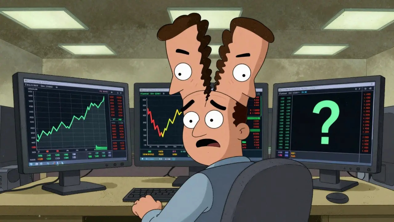 Trader confused by conflicting data screens
