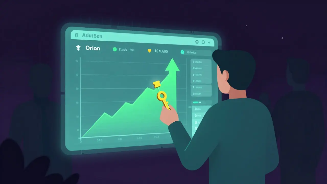 Trader holding private key near interface with looming regulatory shadows